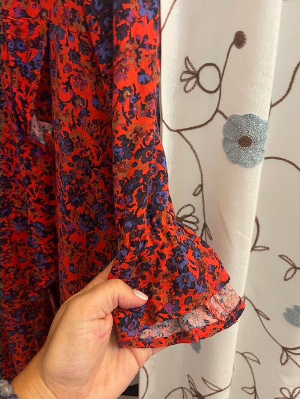 NWOT | H&M | 14 | Floral Faux Wrap Ruffle Midi Dress - Picture 6 of 10